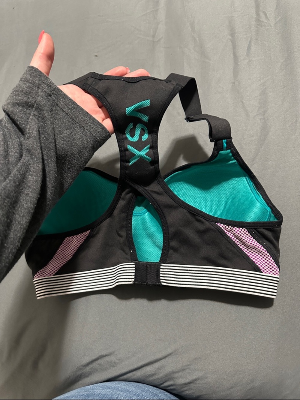 VSX Purple & Teal Racerback Sports Bra - Picture 2 of 3
